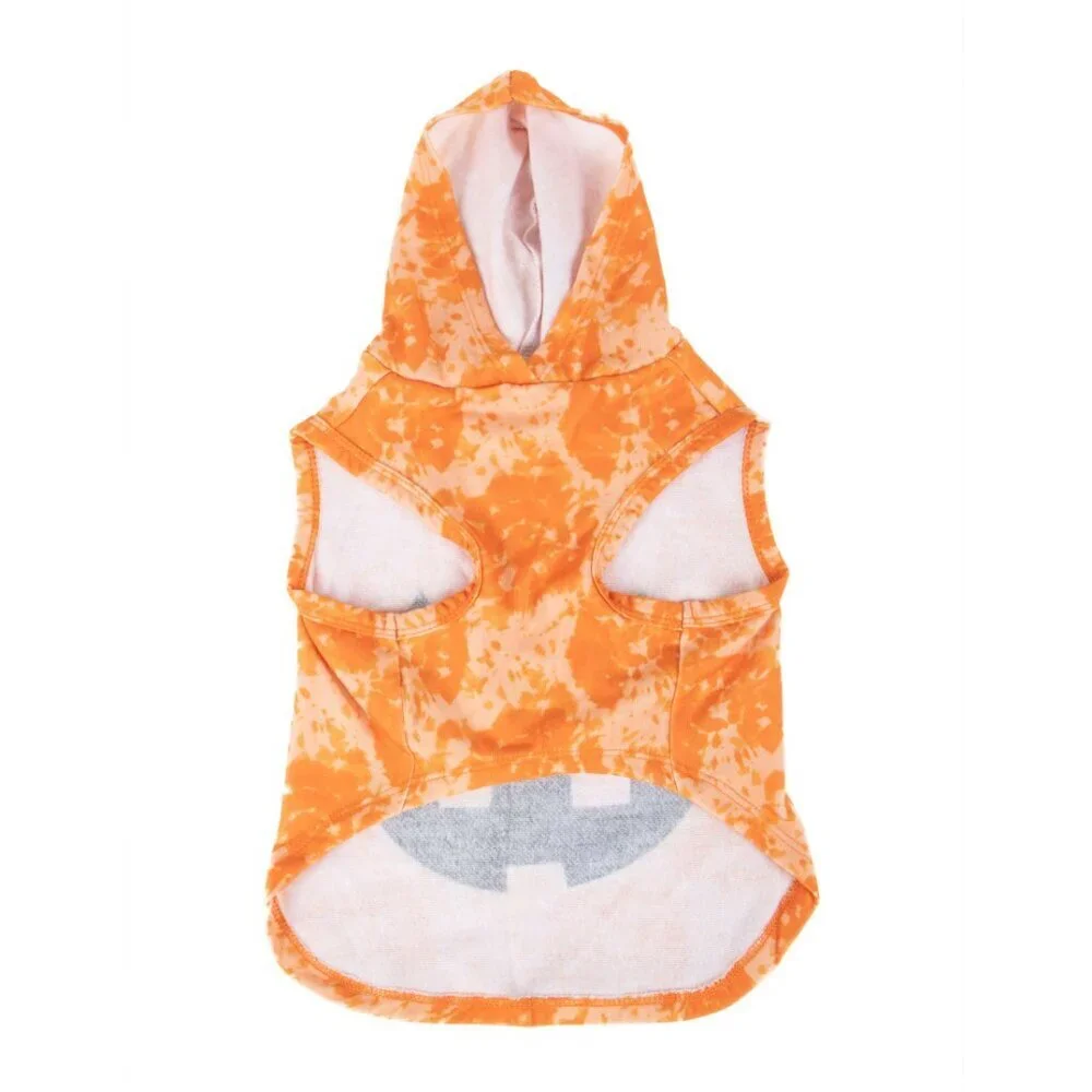 VibrantLife Halloween Hoodie Dog Clothing Orange Tie Dye Jack-O-Lantern